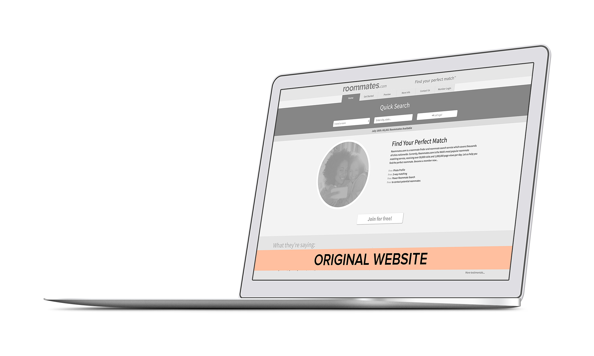 Roommates.com original website